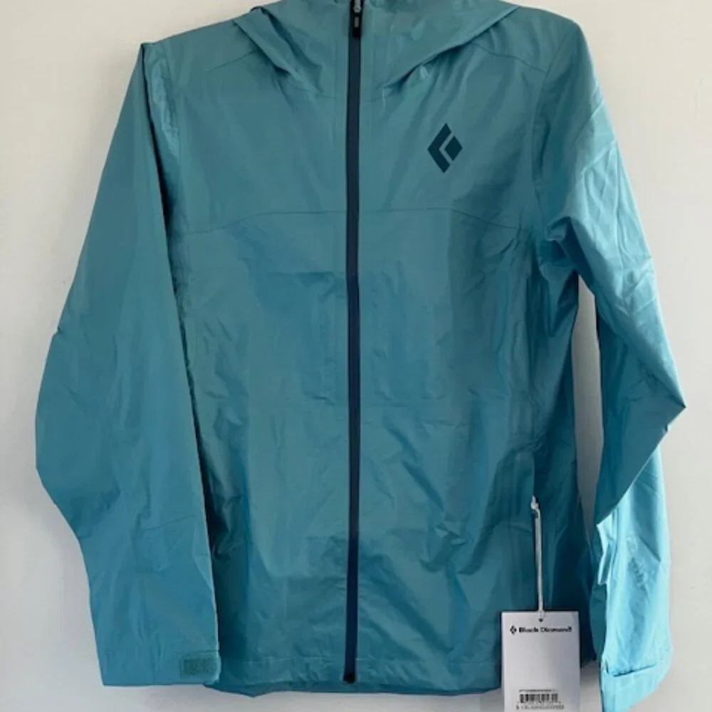 Black Diamond Women's Treeline Rain Shell in Coastal Blue - Picture 4 of 7